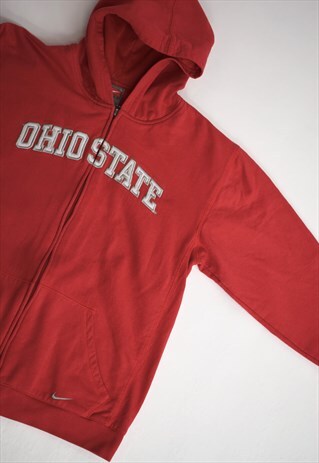 VINTAGE 90S NIKE RED OHIO STATE ZIP HOODIE
