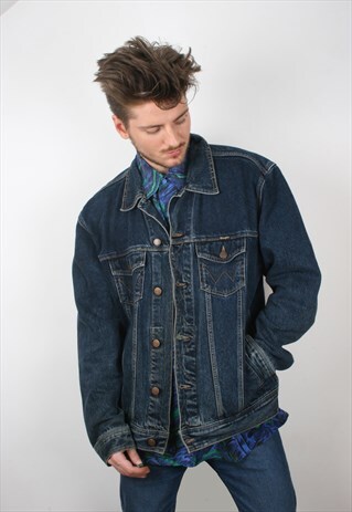 VINTAGE DARK WASH WRANGLER DENIM JACKET