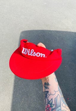 Vintage Wilson Made in USA Embroidered Visor Hat Cap