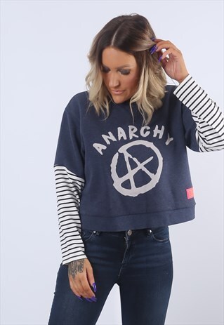 CROPPED SWEATSHIRT TOP JUMPER BICH ANARCHY HYBRID (EU5N)