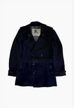 Vintage Men's Burberry Double Breasted Wool Pea Coat