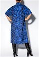 WOMEN BLUE DRESS, ANIMAL PRINT DRESS, LOOSE DRESS,MIDI DRESS