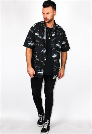 VINTAGE NAUTICAL PRINT SHIRT