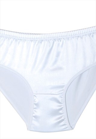 White Full Bum Satin Knicker Sexy Underwear Panties 