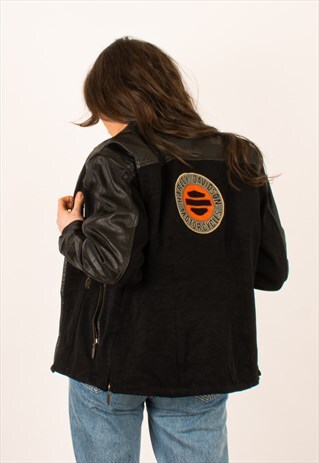 VINTAGE 90S HARLEY DAVIDSON MOTORCYCLES LEATHER JACKET MEDIU