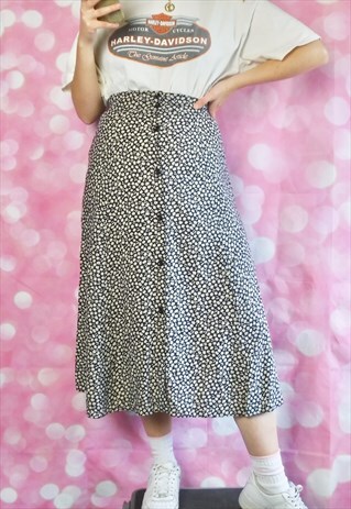 VINTAGE BUTTON UP MIDI SKIRT