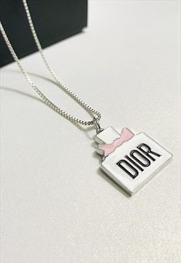 Dior Bottle Silver Plated Pendant on Chain/Necklace