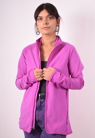 NIKE WOMENS VINTAGE TRACKSUIT TOP JACKET LARGE PURPLE 90S
