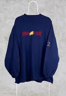 Vintage Johnny Xtreme Embroidered Sweatshirt Blue XXL