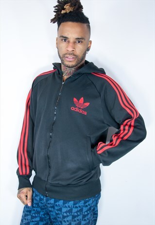 VINTAGE ADIDAS HOODIE BLACK
