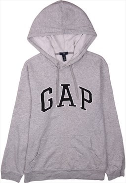 Vintage 90's Gap Hoodie Pullover Spellout Grey Small