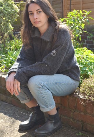 90S VINTAGE GREY THICK CRAG HOPPERS 1/4 ZIP FLEECE