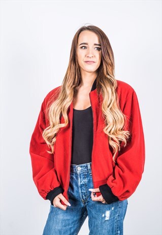 VINTAGE 1980S FESTIVAL ORANGE BOMBER JACKET