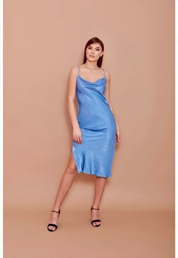 Light Blue Midi Slip Dress