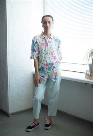 VINTAGE 80'S MULTI COLOUR POLKA DOT SHIRT