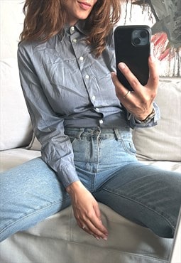 70s Classy Grey Shirt - M