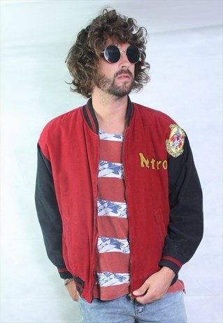 VINTAGE USA 80'S COLLEGE BOMBER BASEBALL JACKET.