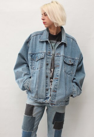 VINTAGE 90' CLASSIC BEAUTIFUL UNISEX BLUE DENIM JACKET