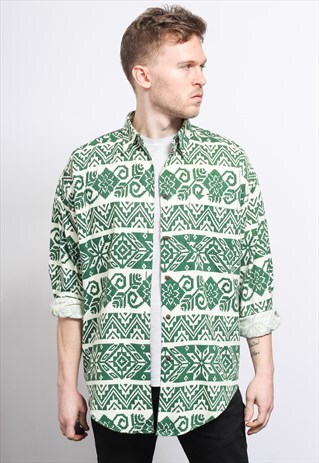 VINTAGE AZTEC PATTERNED SHIRT