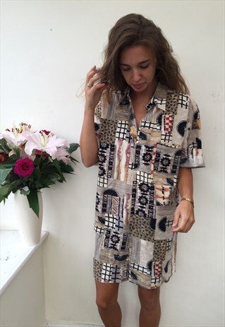CRAZY PATTERN OVERSIZED UNISEX RETRO VINTAGE FESTIVAL SHIRT