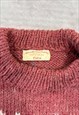 VINTAGE KNITTED JUMPER CUTE HEART PATTERNED CHUNKY KNIT 