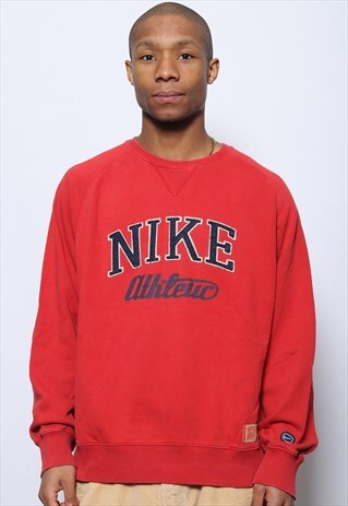 VINTAGE NIKE BIG LOGO SPELLOUT SWEATSHIRT RED