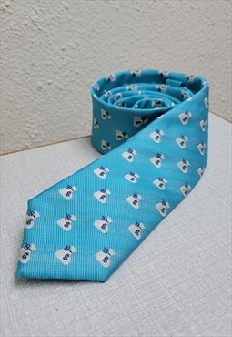 Light Blue Money Bag Pattern Men Tie 