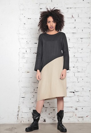 MOD SHIFT DRESS / LINEN DRESS/ SUMMER PARTY DRESS