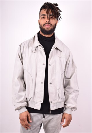MENS VINTAGE HARRINGTON JACKET XXL GREY 90'S