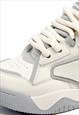 CHUNKY SOLE TRAINERS RETRO PATCH SNEAKERS SKATE SHOES CREAM