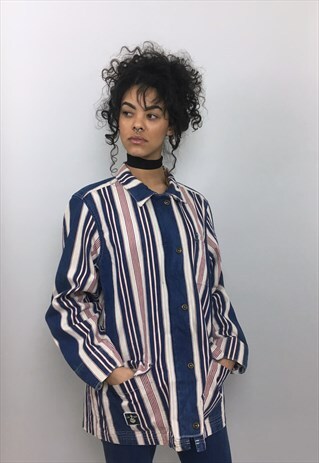 ICONIC 90'S STRIPED DENIM JACKET