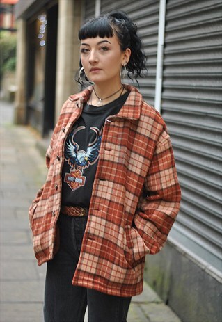 VINTAGE 90S OVERSIZED GRUNGE WOOLEN OVERSHIRT