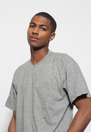 VINTAGE CHAMPION LOGO T-SHIRT GREY