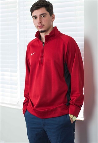VINTAGE NIKE 1/4 ZIP SWEATSHIRT LOGO 90S XL 17.2