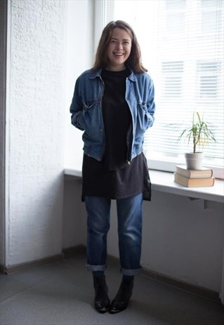 VINTAGE 80'S BLUE LONG SLEEVES DENIM JACKET