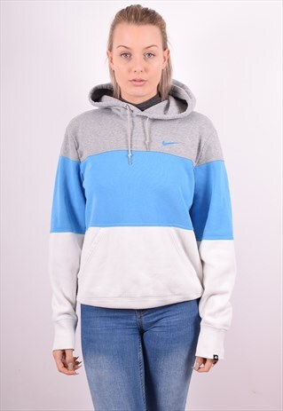 NIKE WOMENS VINTAGE HOODIE JUMPER MEDIUM MULTI 90S