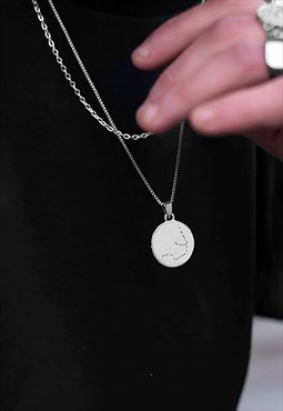 Starsign Aries Zodiac Pendant Necklace Chain - Silver