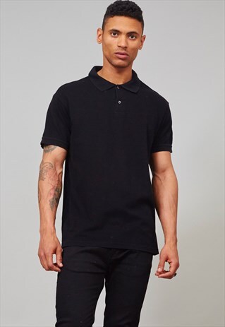 VINTAGE 90'S BLACK POLO YVES SAINT LAURENT T-SHIRT