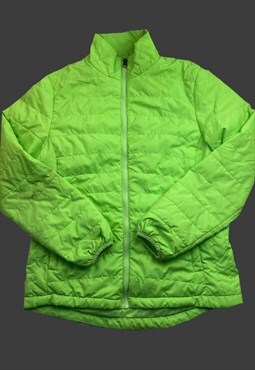 vintage y2k neon green puffa jacket 