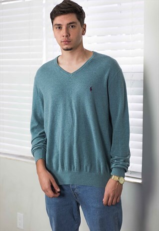 VINTAGE POLO RALPH LAUREN JUMPER SWEATER LOGO 90S XXL 8.5