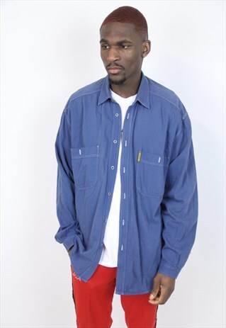 VINTAGE 90'S ARMANI BLUE SHIRT