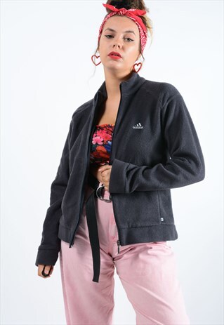 ADIDAS FLEECE IN GREY WITH EMBROIDERED LOGO