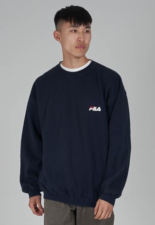 VINTAGE 90S FILA NAVY BLUE SWEATER