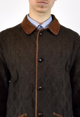 VINTAGE BURBERRY COAT IN DARK GREEN AND