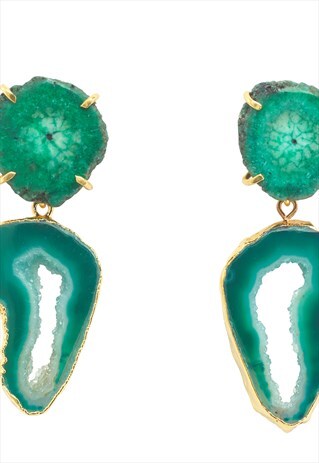 GREEN 'SUMMER LOVE' CRYSTAL GEMSTONE EARRINGS