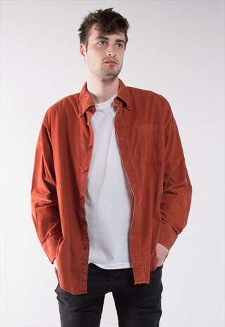 VINTAGE ORANGE CORD CORDUROY SHIRT