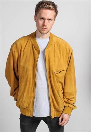 VINTAGE OVERSIZED SUEDE BOMBER JACKET