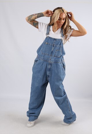 VINTAGE USA 955 DENIM DUNGAREES WIDE LEG 16 XL (944I)
