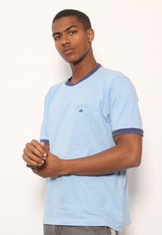 VINTAGE CHAMPION LOGO T-SHIRT BLUE