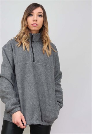VINTAGE RETRO OVERSIZED 1/4 ZIP FLEECE